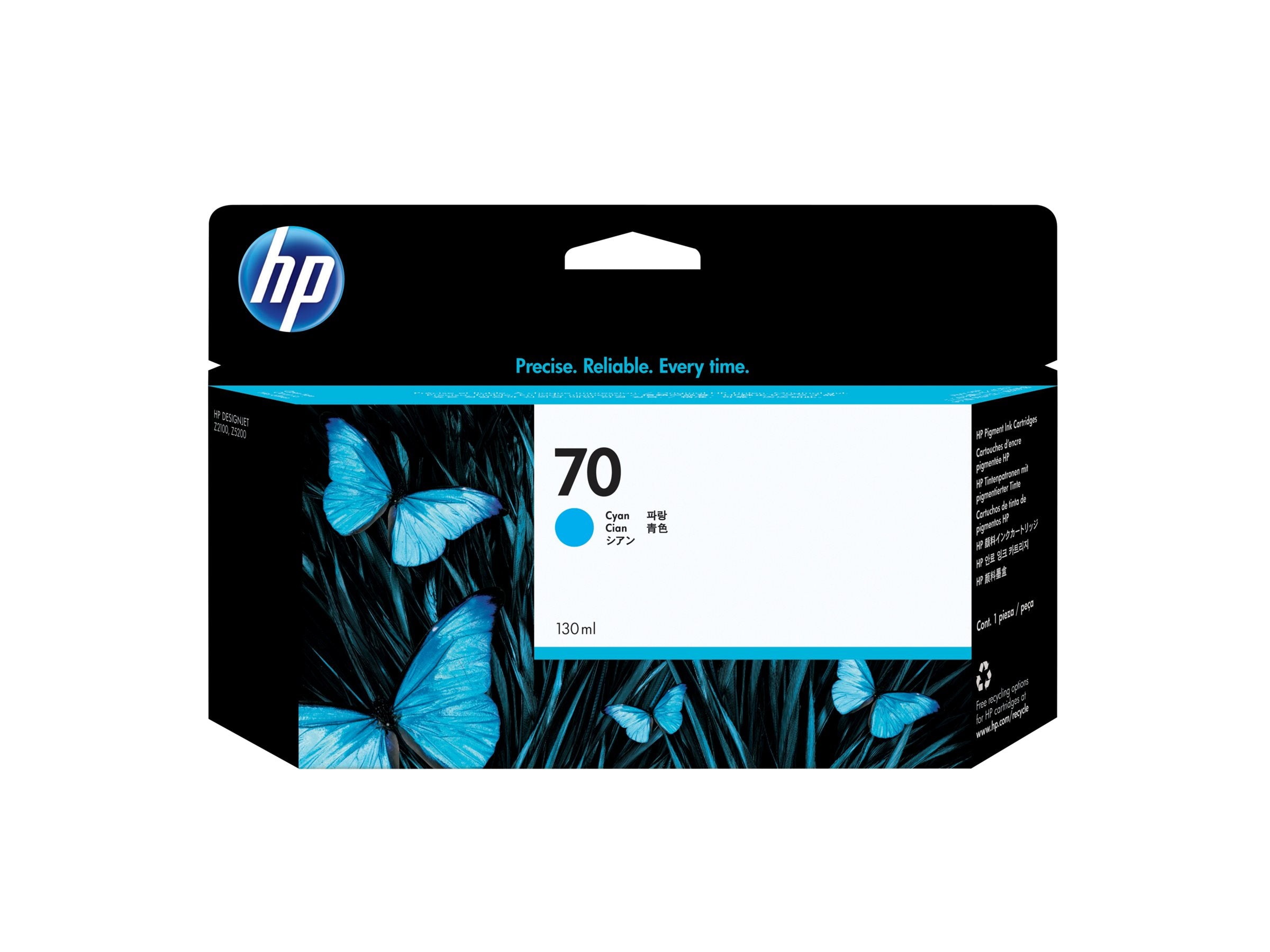 HP 70 original Tintenpatrone C9452A cyan Vorderansicht