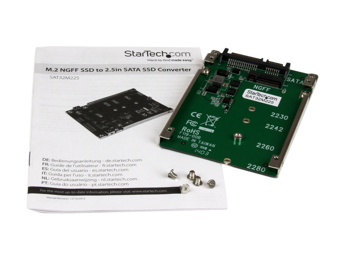 STARTECH.COM M.2 NGFF SSD to 2.5in SATA Adapter Converter Verpackung