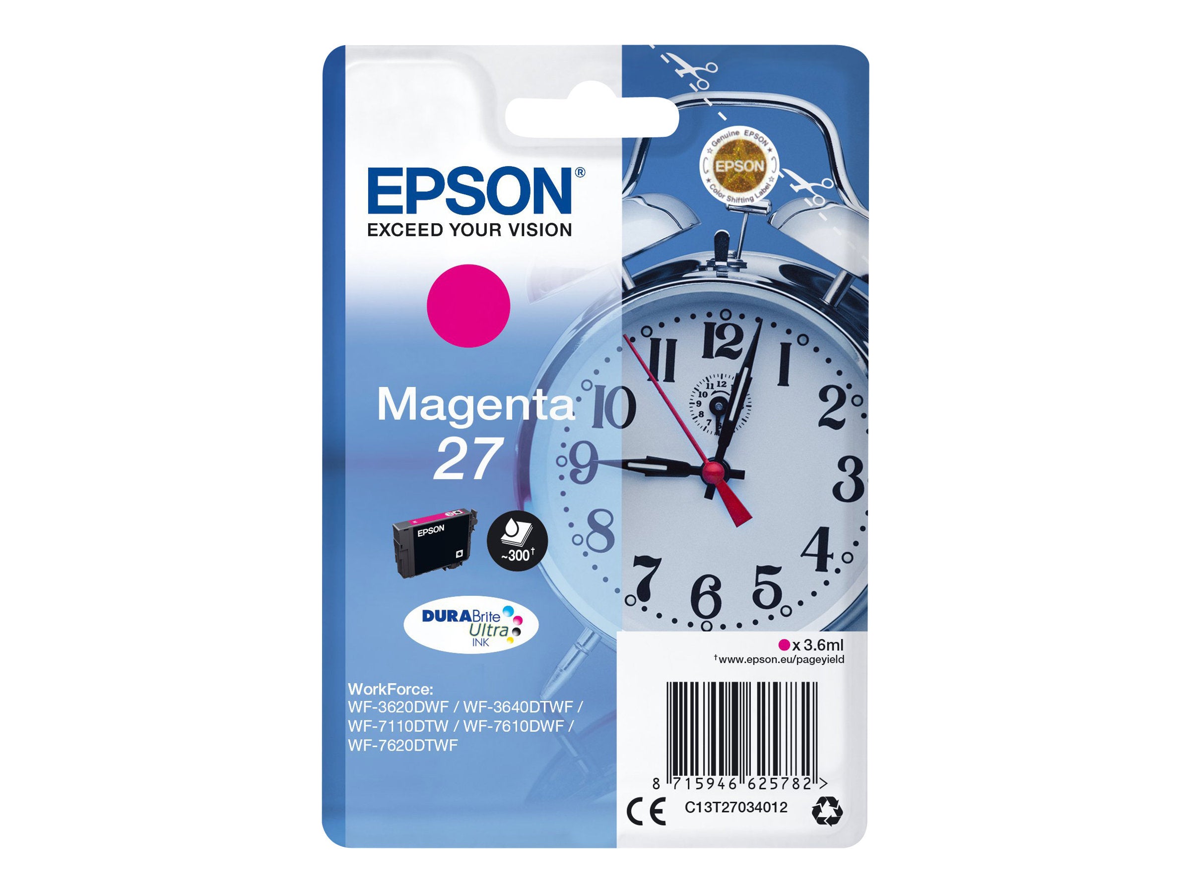 EPSON 1LB 27 Tintenpatrone Magenta Vorderansicht