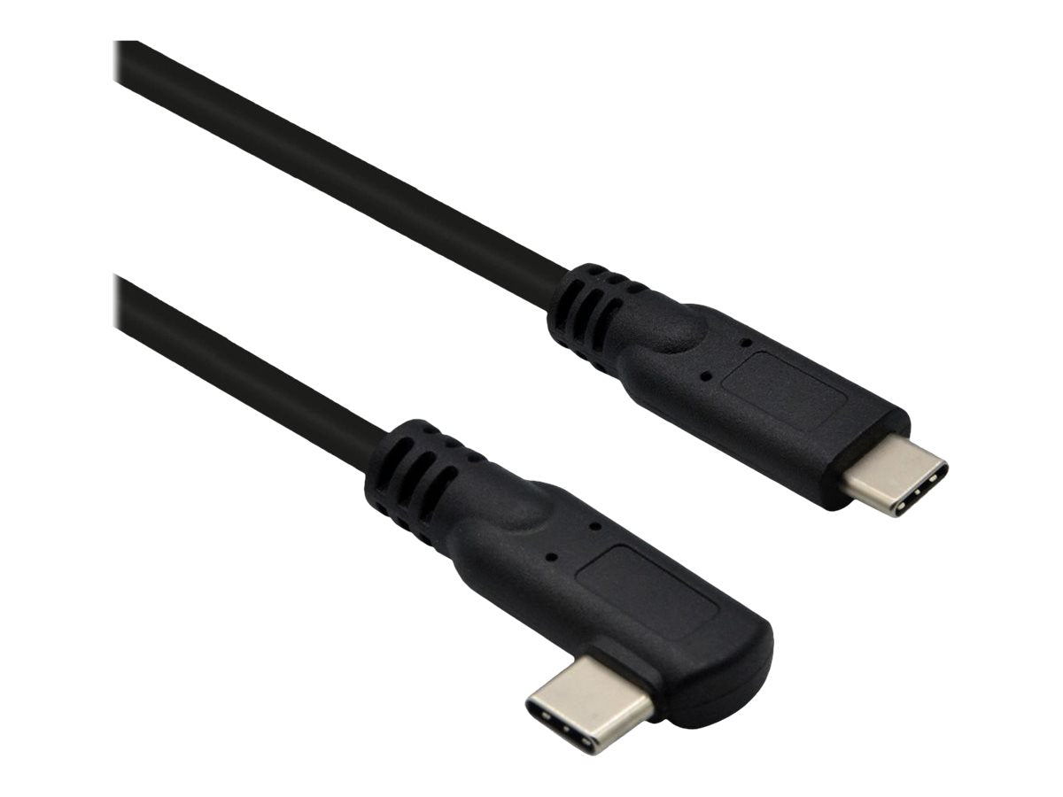 ROLINE USB 3.2 Gen 2x2 Kabel gewinkelt schwarz Vorderansicht