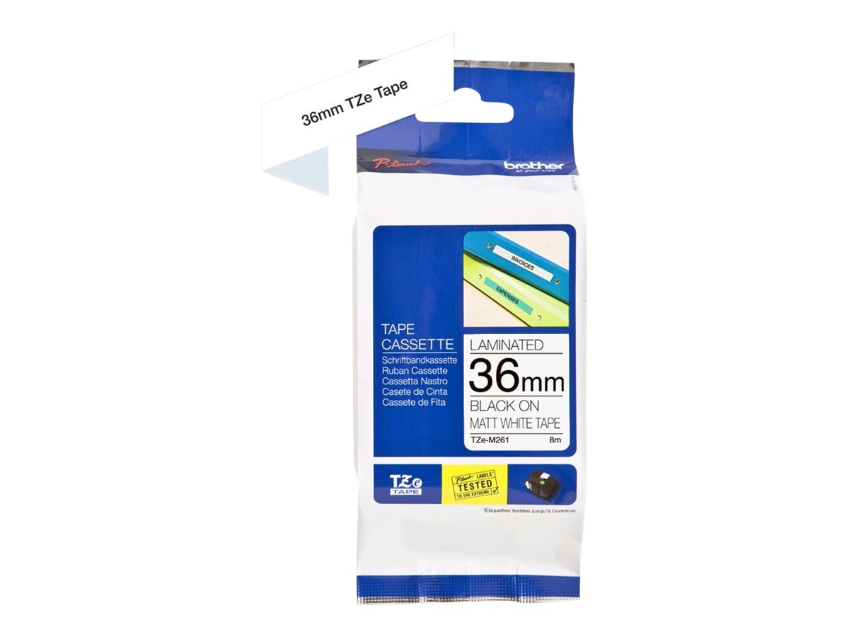 BROTHER TZe-M261 tape schwarz auf weiß Verpackung