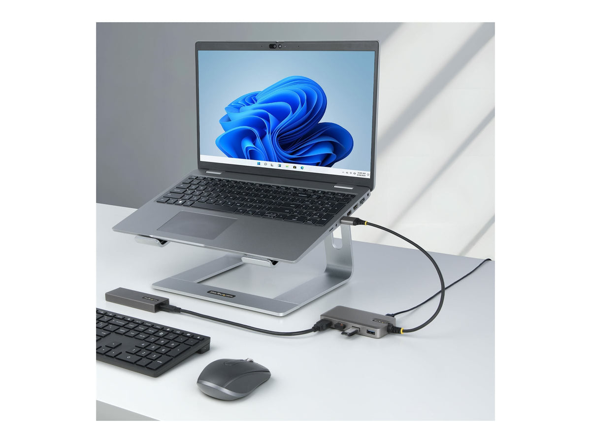 STARTECH.COM 4-Port USB-A Hub 5Gbps Busbetrieben Typ A auf 4x USB-A 3.0 Hub USB-C-Netzteil Port Mini Reisehub-Verteiler USB Splitter