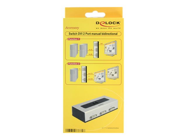 DELOCK Umschalter DVI 2 Port manuell bidirektional Detailansicht