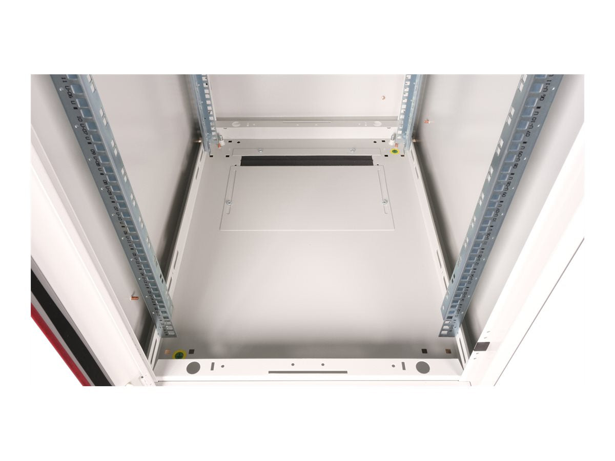 ROLINE Netzwerkschrank Pro 48,26cm 19Zoll 16 HE 600x800 BxT Glastür grau - Vorderansicht