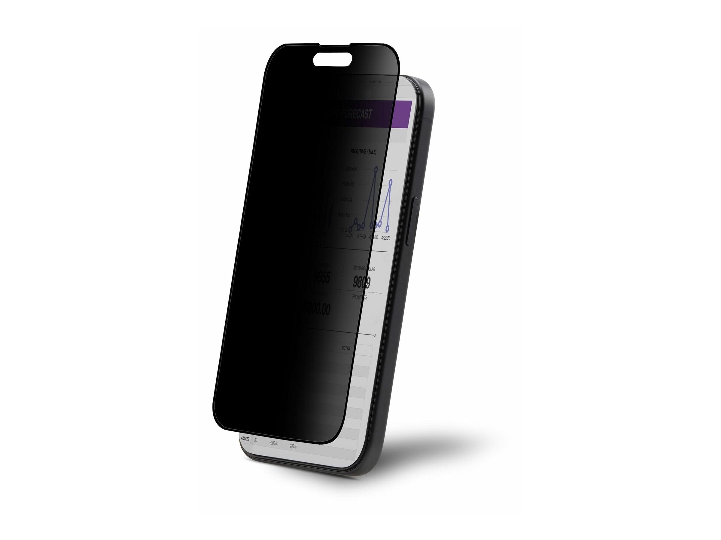 STARTECH.COM 4-Wege Blickschutzfilter fur iPhone 15 Plus Hoch-/Querformat Touch +/- 30 Blickwinkel Smartphone Panzerglas Sichtschutz