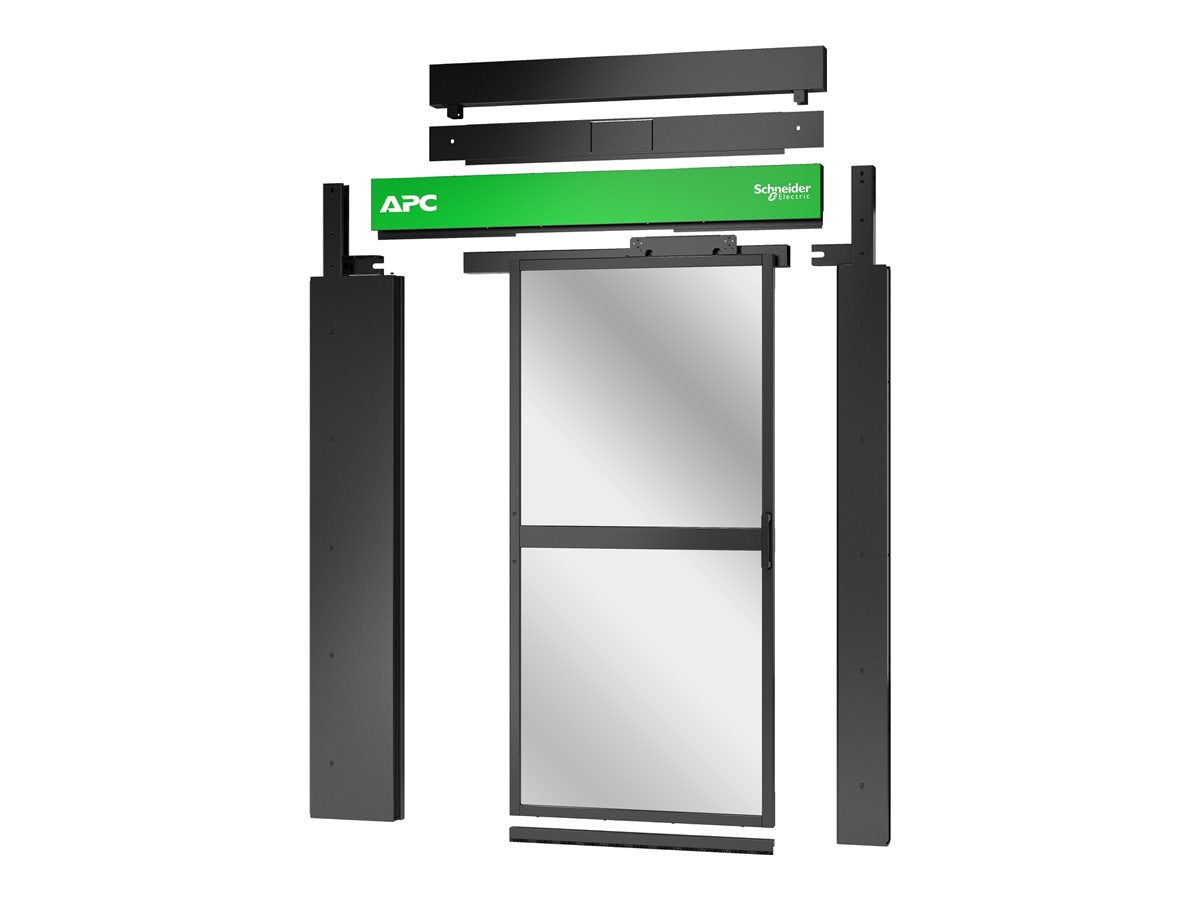 Vorderansicht des APC NetShelter Rack Kühlsystems mit Schiebetür