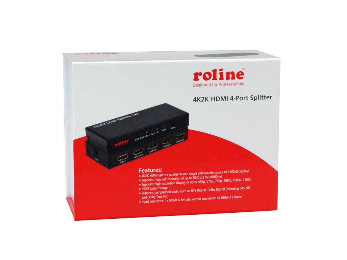 ROLINE 4K HDMI Video-Splitter 4fach Detailansicht