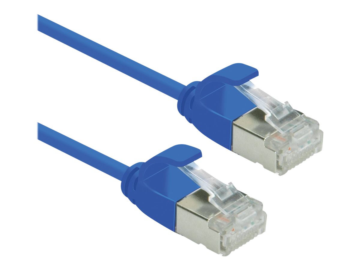 ROLINE GREEN U/FTP Patchkabel Kat.6A Class EA LSOH slim blau 0,5m - Vorderansicht