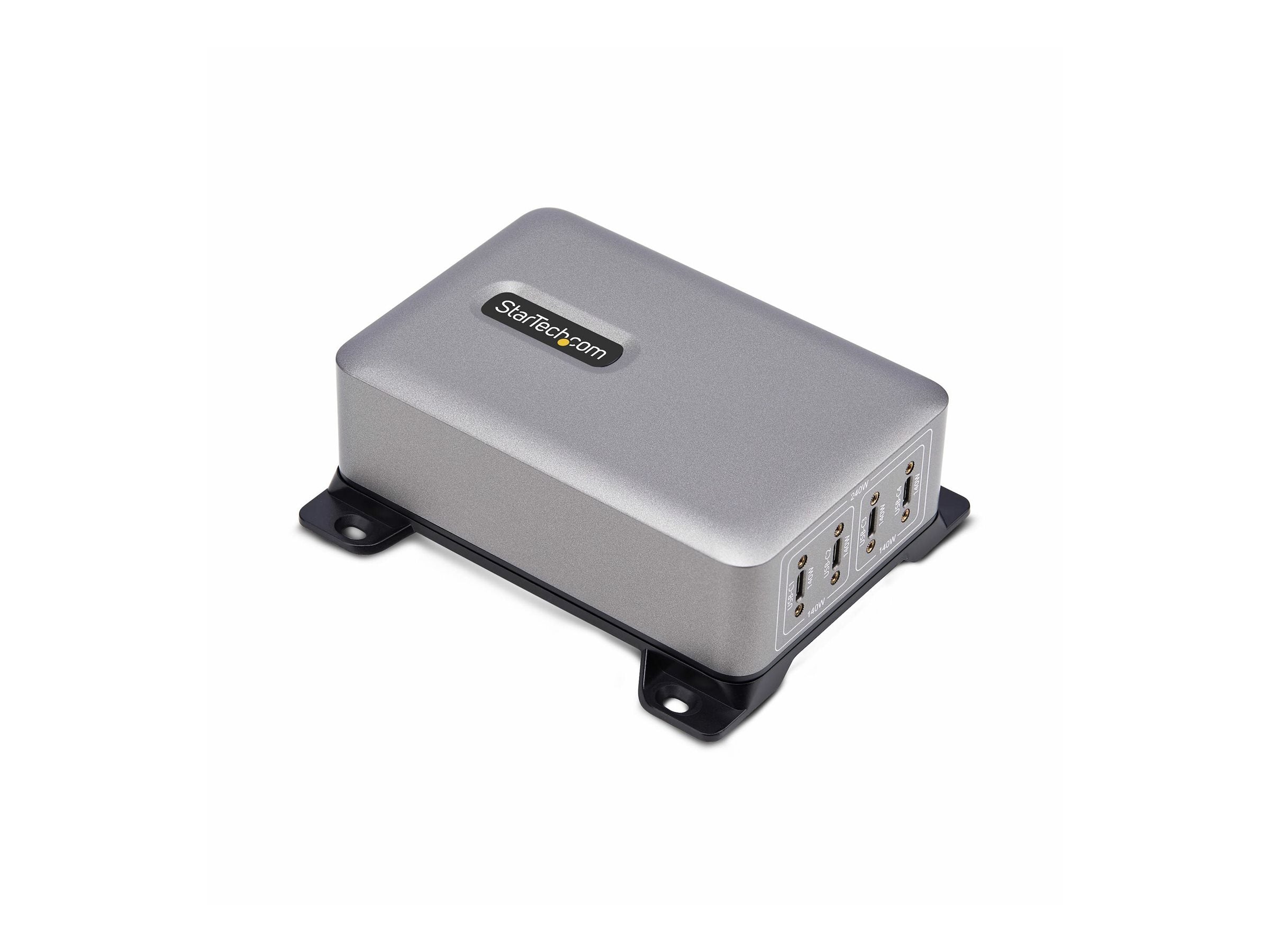 STARTECH.COM 4-Port USB-C Ladegerät 140W EPR je Port Max. 240W Schraubsicherung GaN Netzteil USBC PD 3.1 Laptop Ladegerät