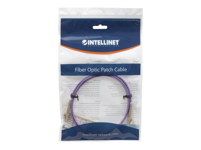 INTELLINET LWL Kabel LC/LC OM4 2m violett - Vorderansicht