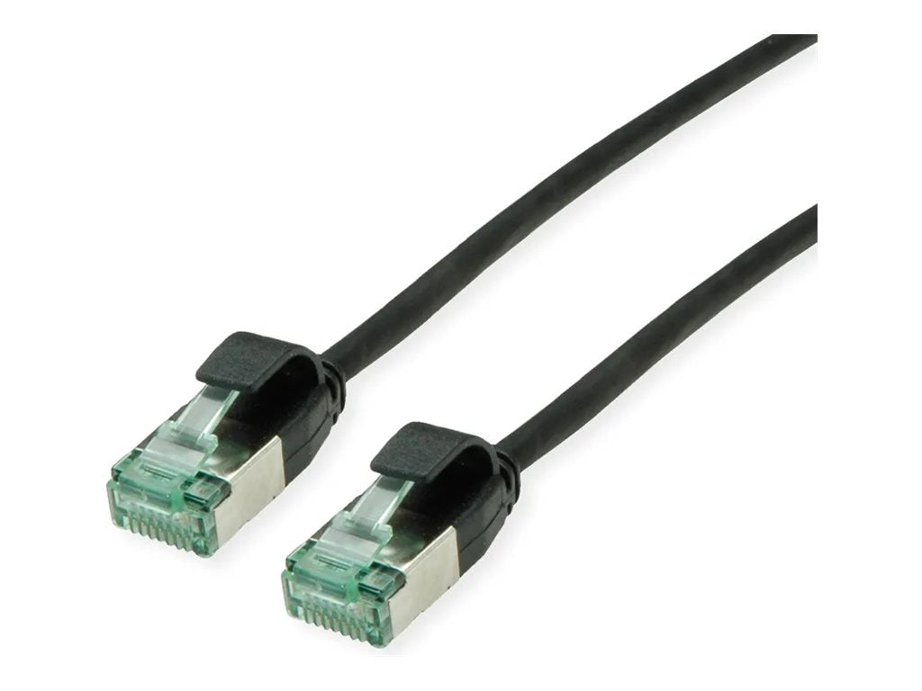 ROLINE RM U/FTP DataCenter Patchkabel Kat.6A Class EA slim schwarz 0,15m - Vorderansicht