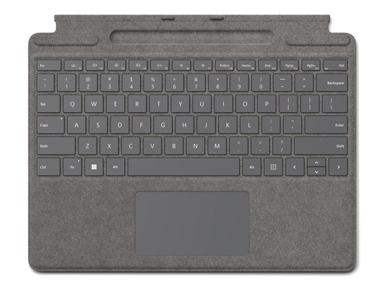Vorderansicht des MICROSOFT Surface Pro9/10 Typecover mit Slim Pen Aufbewahrung COMM platinum