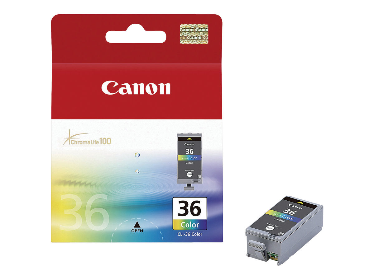 Vorderansicht der CANON CLI-36 Tinte dreifarbig Standardkapazität 12ml