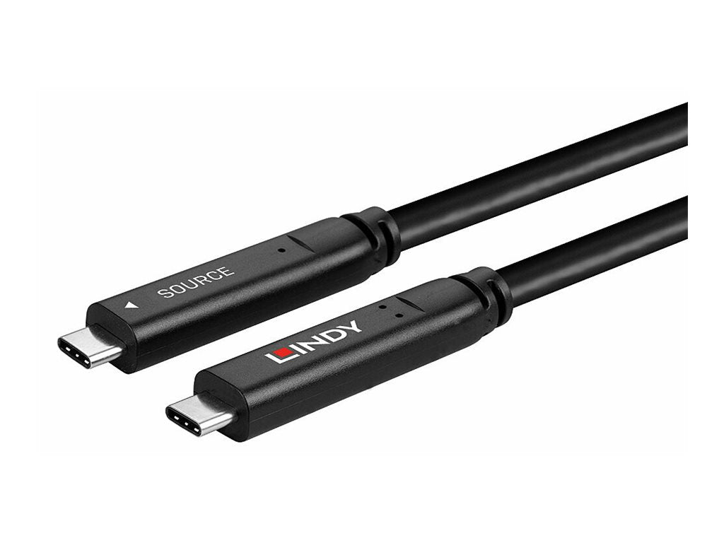 LINDY 15m USB 3.2 Gen 2 & DP 1.4 Typ C Hybridkabel Detailansicht