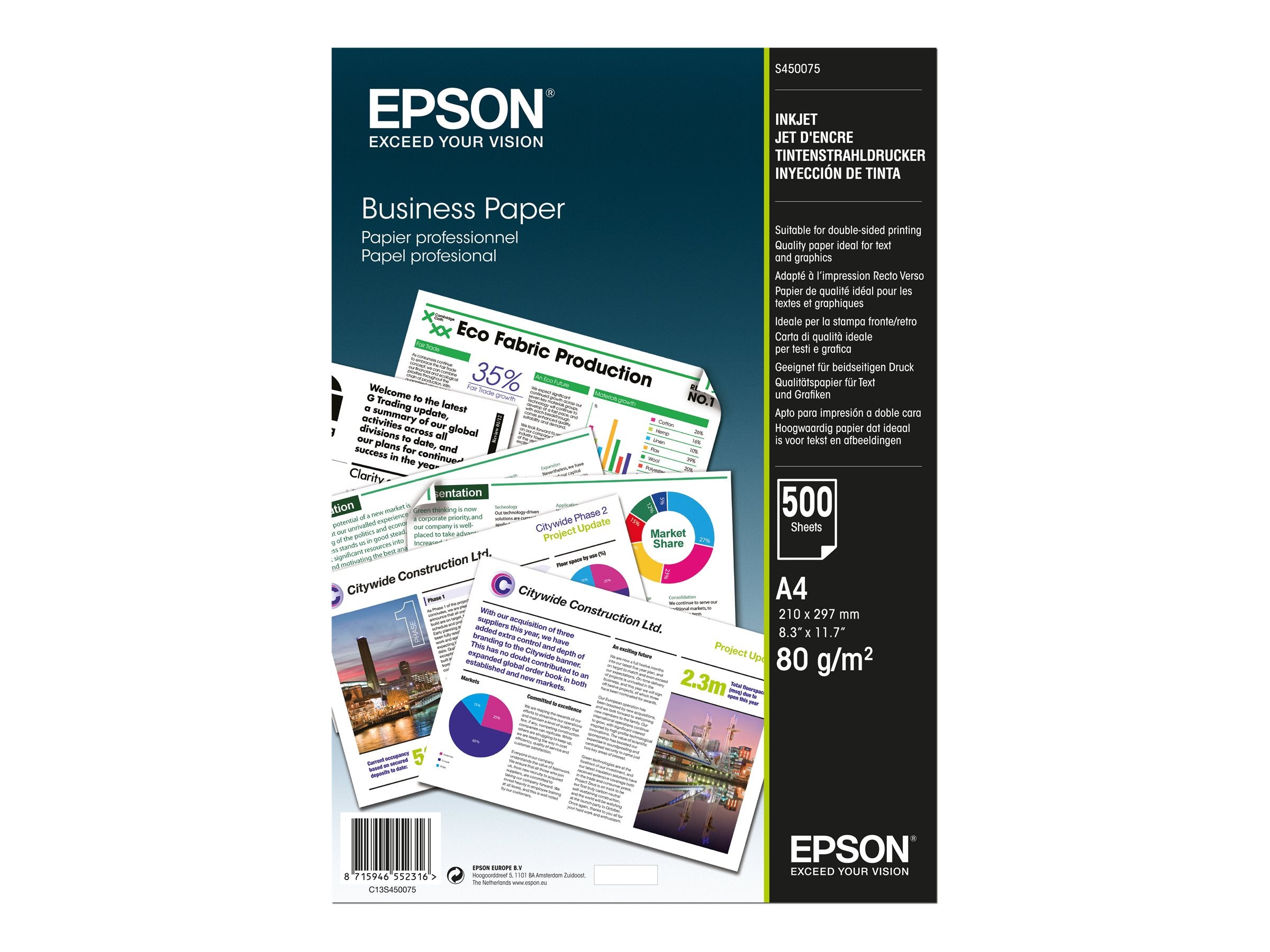 EPSON Business Paper 80gsm 500 sheets Vorderansicht