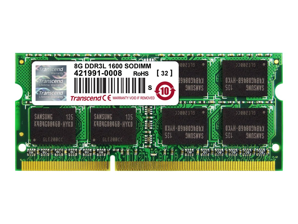 TRANSCEND SODIMM DDR3L 1600Mhz 8GB Non-ECC Vorderansicht