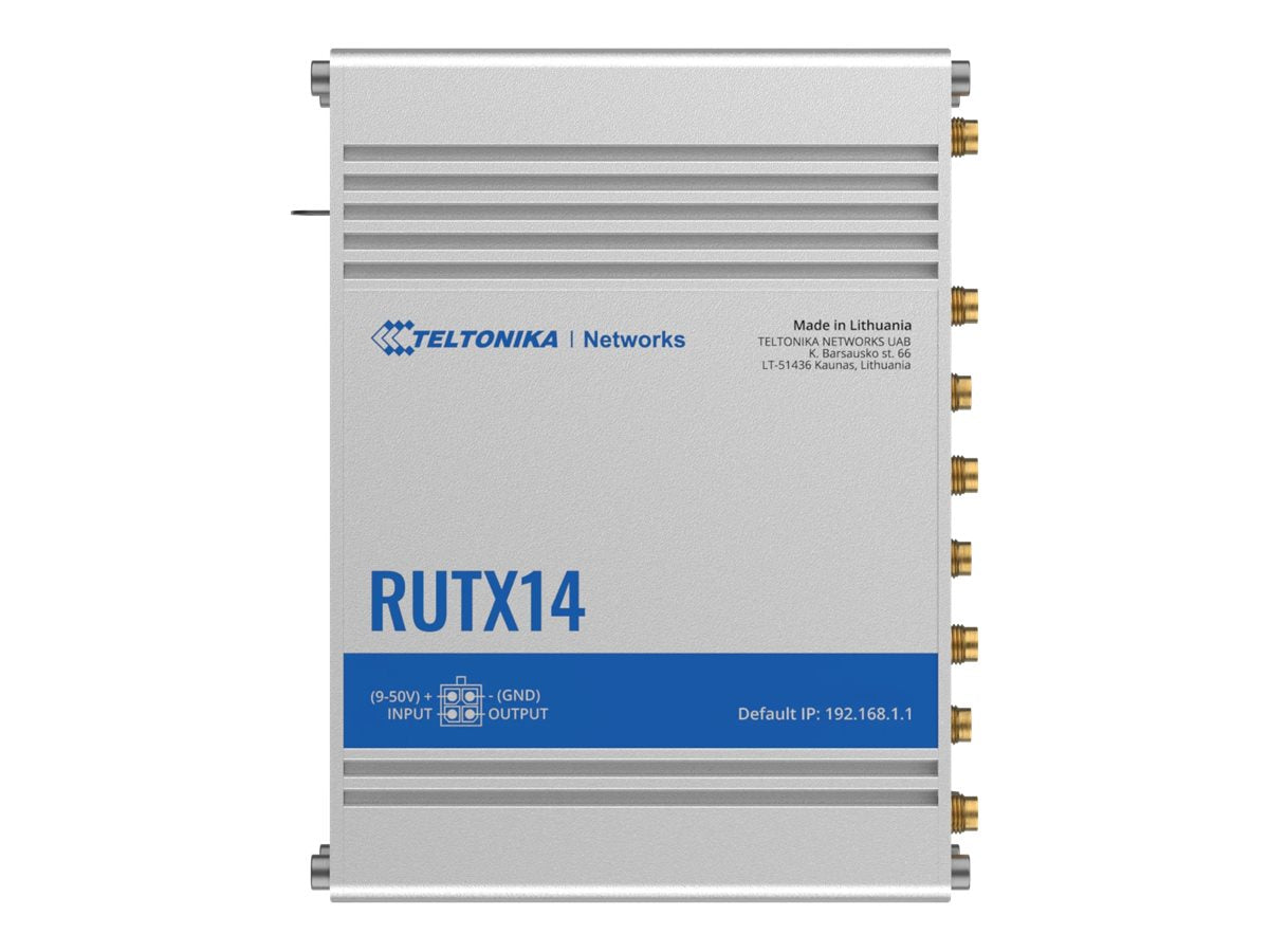 Vorderansicht des TELTONIKA NETWORKS RUTX14 DUAL SIM 4G/LTE Routers