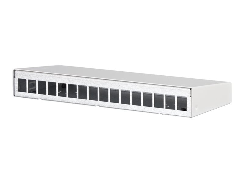 METZ CONNECT Keystone AP-Gehäuse 16 Port reinweiss RAL9010 - Vorderansicht