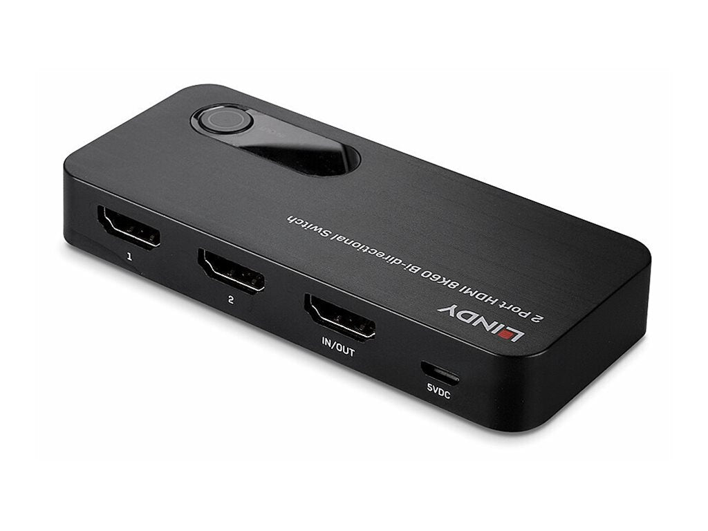 LINDY 2 Port HDMI 8K60 Bidirektionaler Switch Anschlussansicht