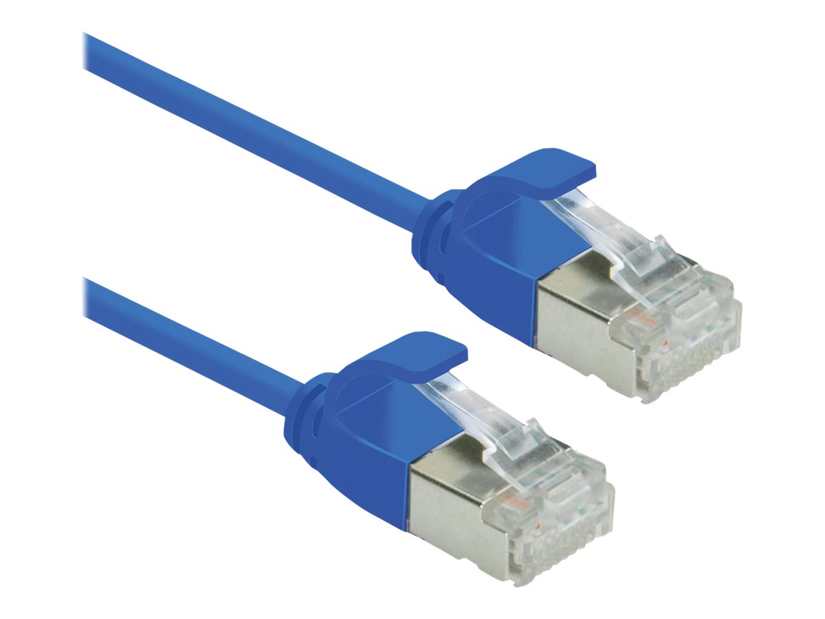 ROLINE GREEN U/FTP Patchkabel Kat.6A Class EA LSOH slim blau 0,3m - Vorderansicht