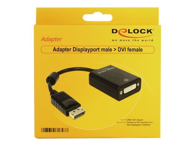 DELOCK Adapter DP-St > DVI24+5-Bu 22,5cm black - Verpackung