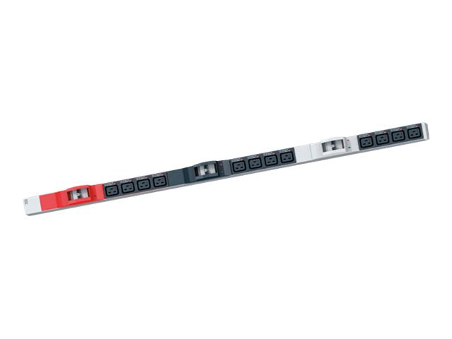 BACHMANN IT PDU ALU 1HE 24x C13 6x Schutzkontakt CEE 3x 16A rot - Vorderansicht