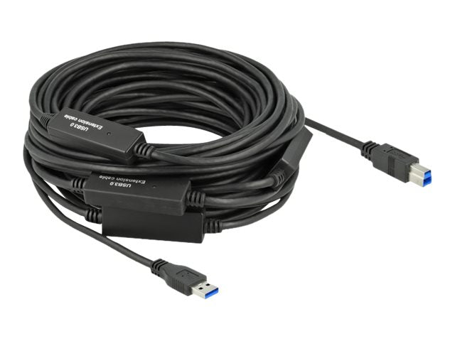 DELOCK Aktives USB 3.2 Gen 1 Kabel USB Typ-A zu USB Typ-B 20m - Vorderansicht