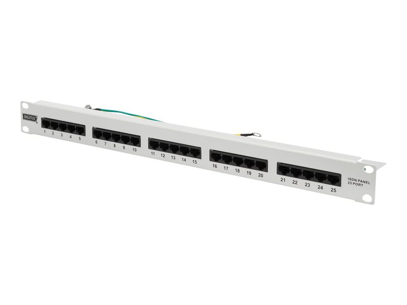 DIGITUS CAT 3 ISDN Patch Panel ungeschirmt Vorderansicht