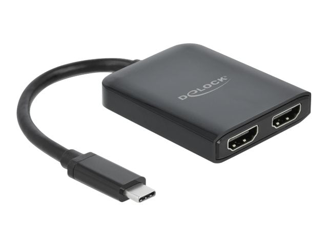 DELOCK USB Type-C Splitter DP Alt Mode zu 2 x HDMI MST - Vorderansicht