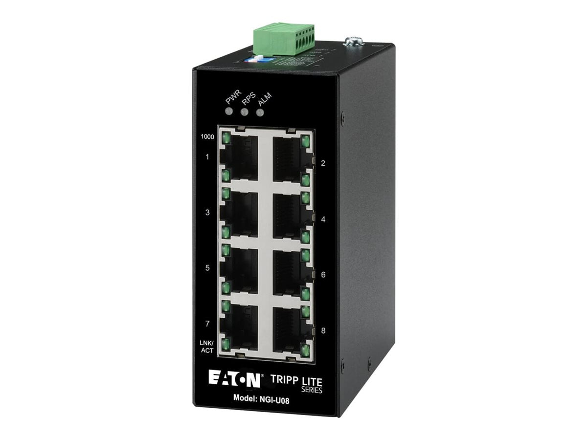EATON TRIPPLITE Unmanaged Industrial Gigabit Ethernet Switch 8-Port Vorderansicht