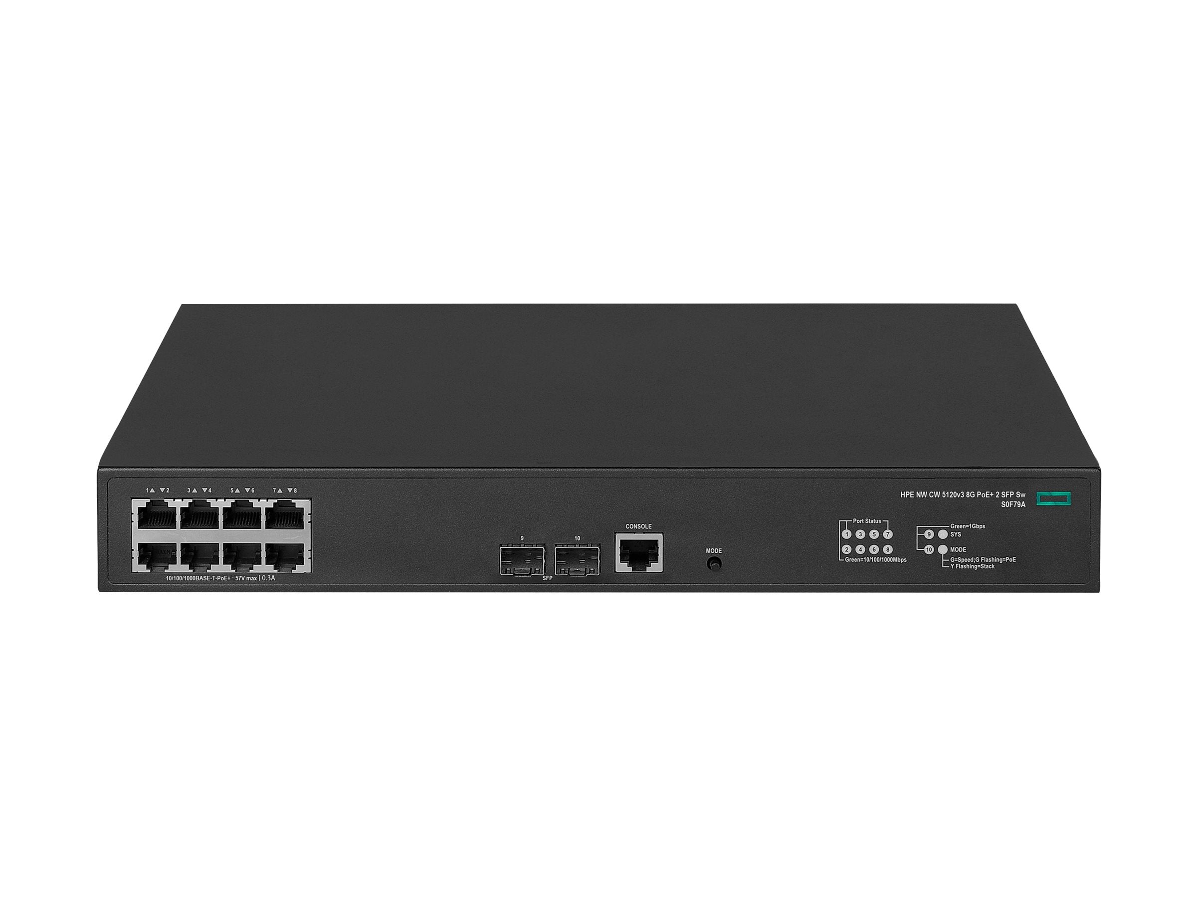HPE Networking Comware 5120v3 8G PoE 2 SFP+ Campus Switch