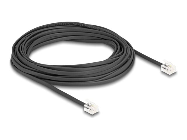 DELOCK Telefonkabel RJ11 Stecker zu RJ11 Stecker schwarz 5m - Vorderansicht