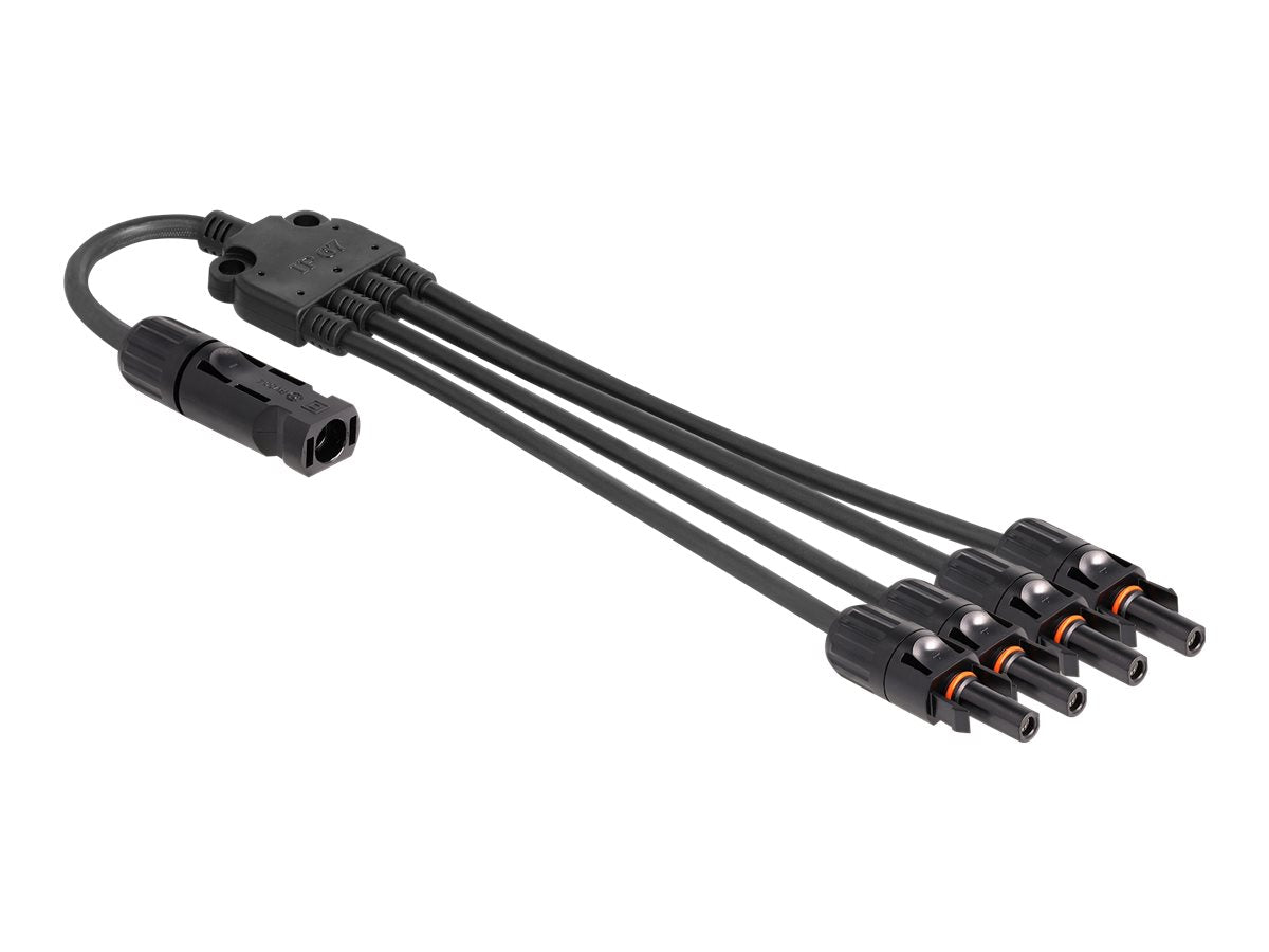 DELOCK DL4 Solar Splitter Kabel 1 x Stecker zu 4 x Buchse 50cm schwarz - Vorderansicht