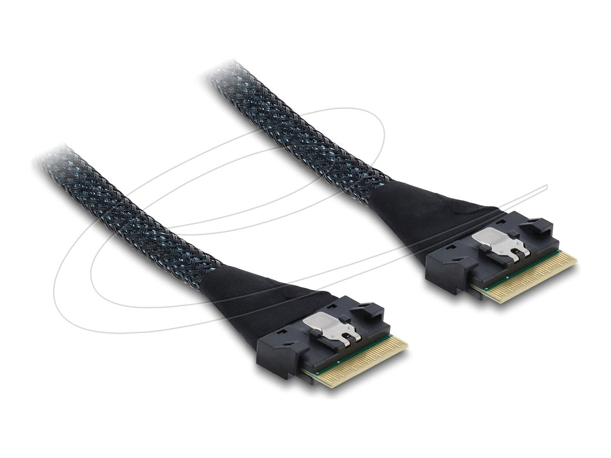 DELOCK PCIe 4.0 Kabel Slim SAS SFF-8654 8i zu Slim SAS SFF-8654 8i 0,5m - Vorderansicht