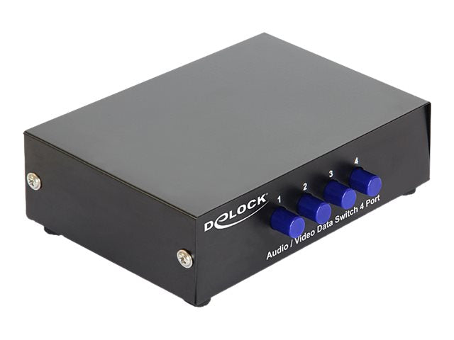 DELOCK Switch 4-port Audio / Video manuell bidirektional - Vorderansicht