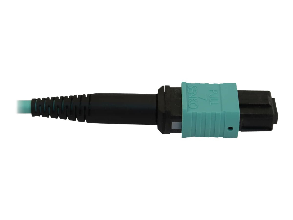 EATON TRIPPLITE 40/100/400G Multimode 50/125 OM3 Fiber Optic Cable 12F MTP/MPO-PC F/F LSZH Aqua 3m 9