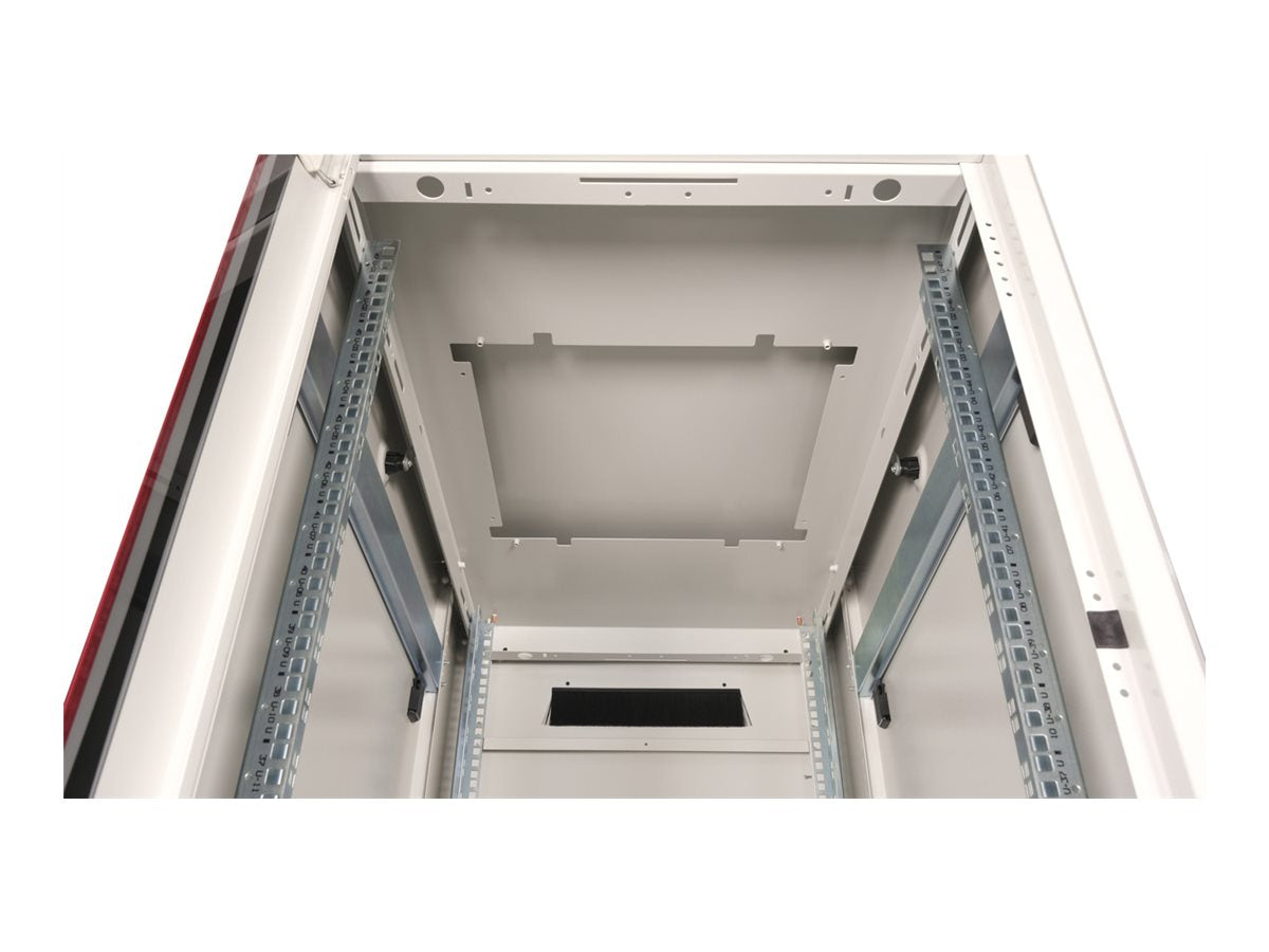 ROLINE Netzwerkschrank Pro 48,26cm 19Zoll 47 HE 600x1000 BxT Glastür grau - Seitenansicht