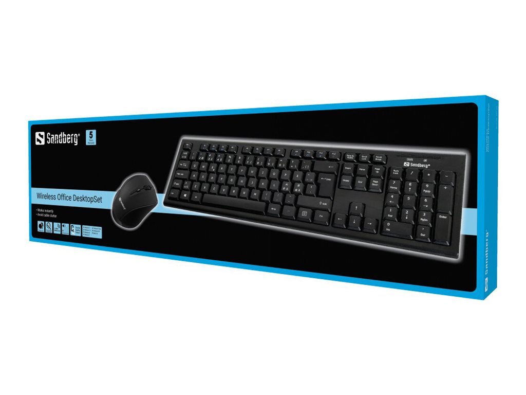 SANDBERG Wireless Office Desktop Set Nord schwarz - Verpackung