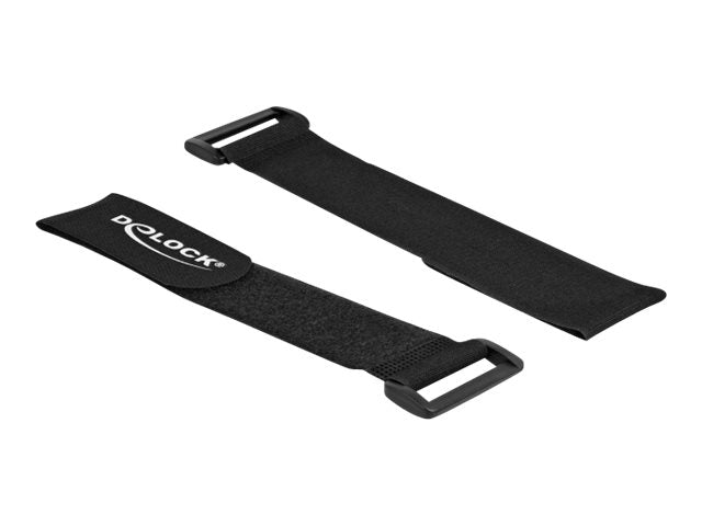 DELOCK Klett-Kabelbinder mit Schlaufe L 280 x B 38mm schwarz - Verpackung