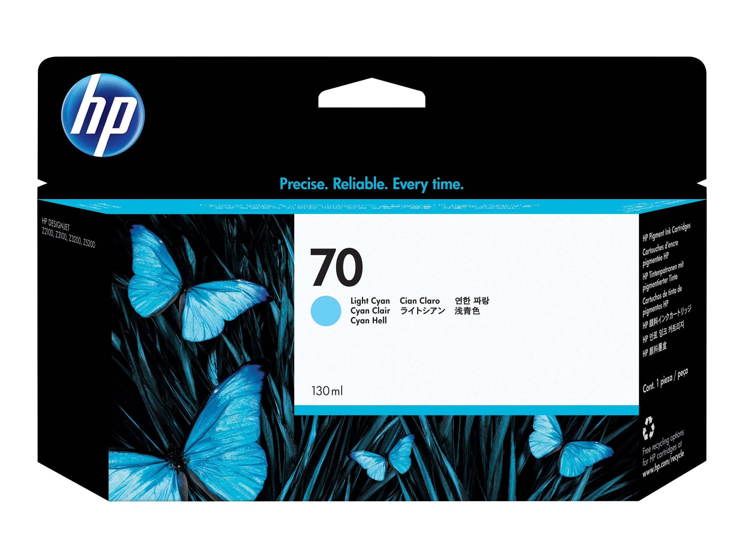 HP 70 original Ink cartridge C9390A light cyan Vorderansicht