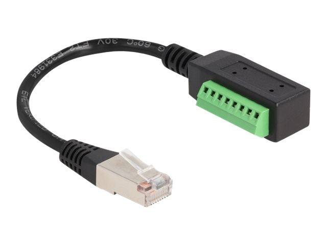 DELOCK RJ45 Kabel Cat.5e Stecker zu Terminalblock Adapter Vorderansicht