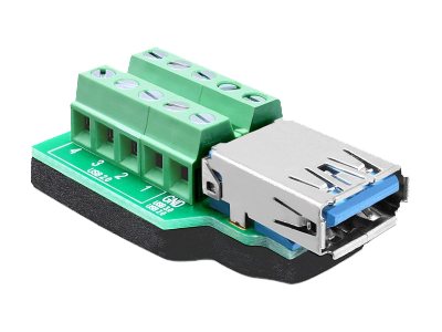 DELOCK Adapter Terminalblock USB3.0 A-Bu mit Pad Vorderansicht