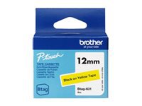 BROTHER 12MM BTAG631 Ribbon Black on Yellow