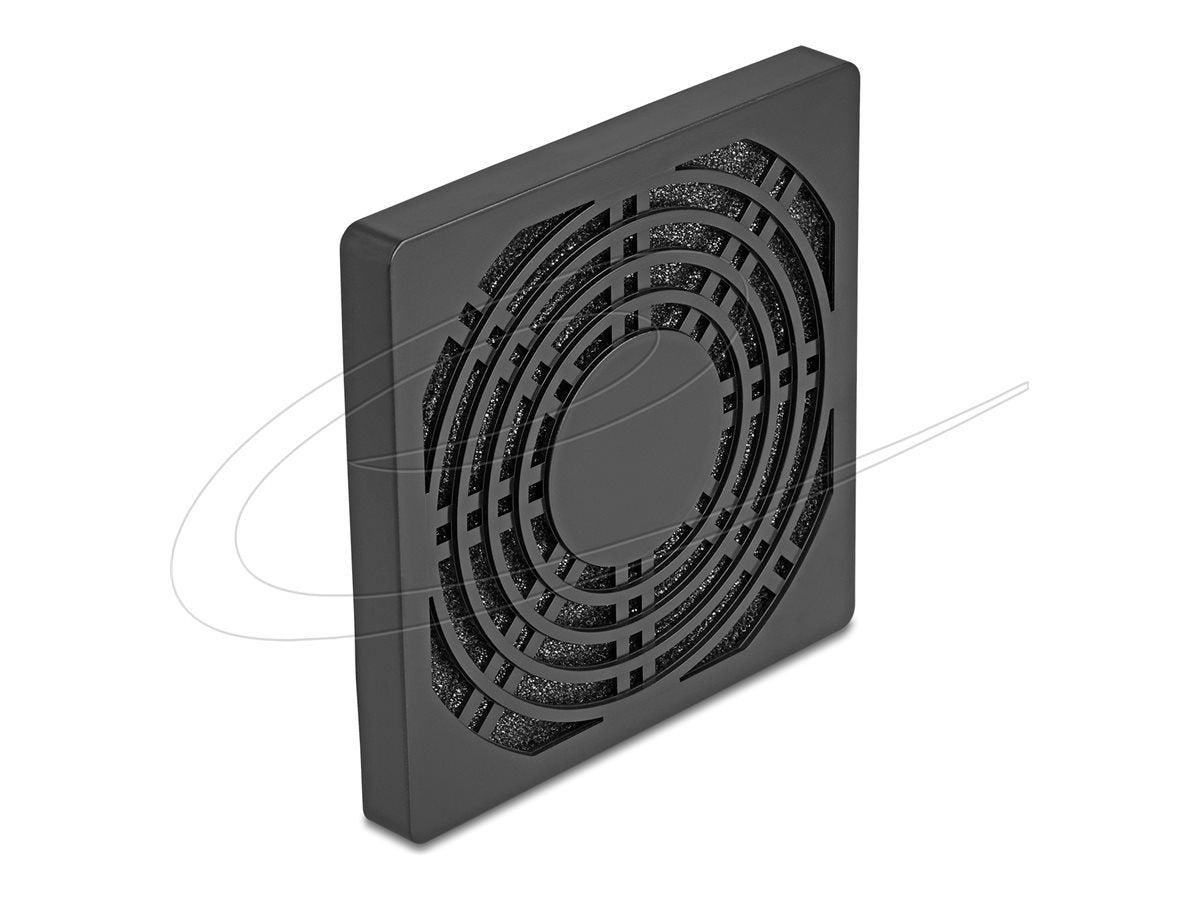 DELOCK Luftergitter mit Staubfilter 92 x 92mm schwarz - Vorderansicht