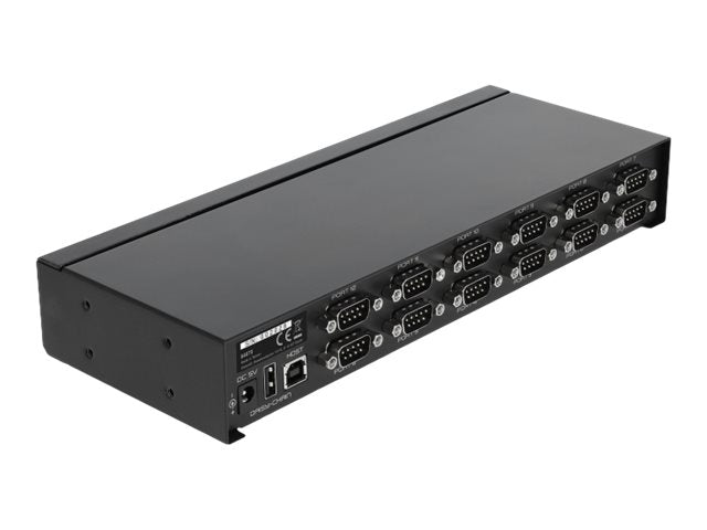 DELOCK USB 2.0 auf 12 Port Seriell RS-232 Hub Rückansicht