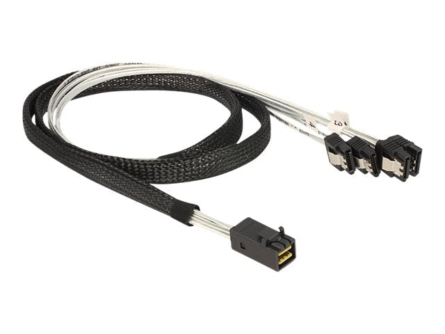 DELOCK Kabel Mini SAS HD SFF 8643 x4 Stecker > 4 x SATA Buchse 1 m - Vorderansicht