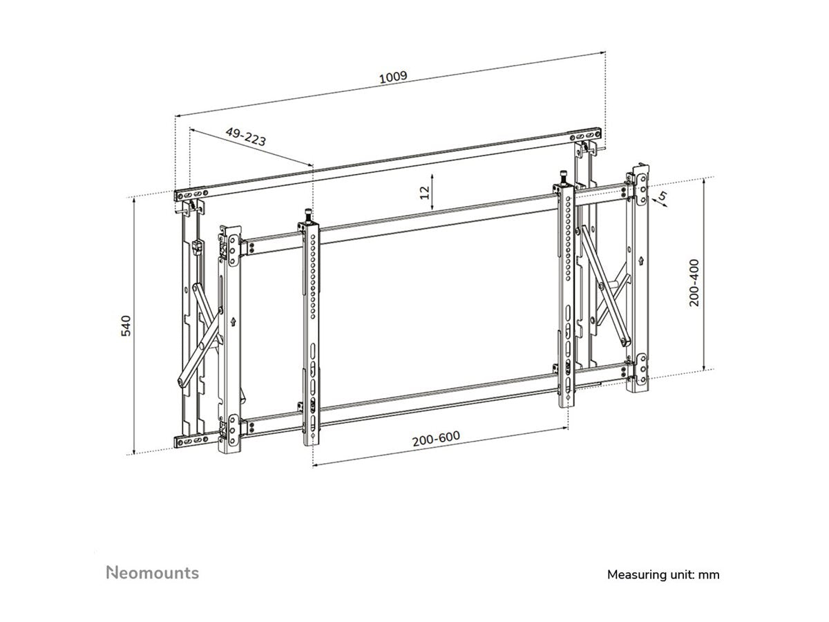 NEOMOUNTS Flat Screen Wall Mount LED-VW1750BLACK Montageansicht