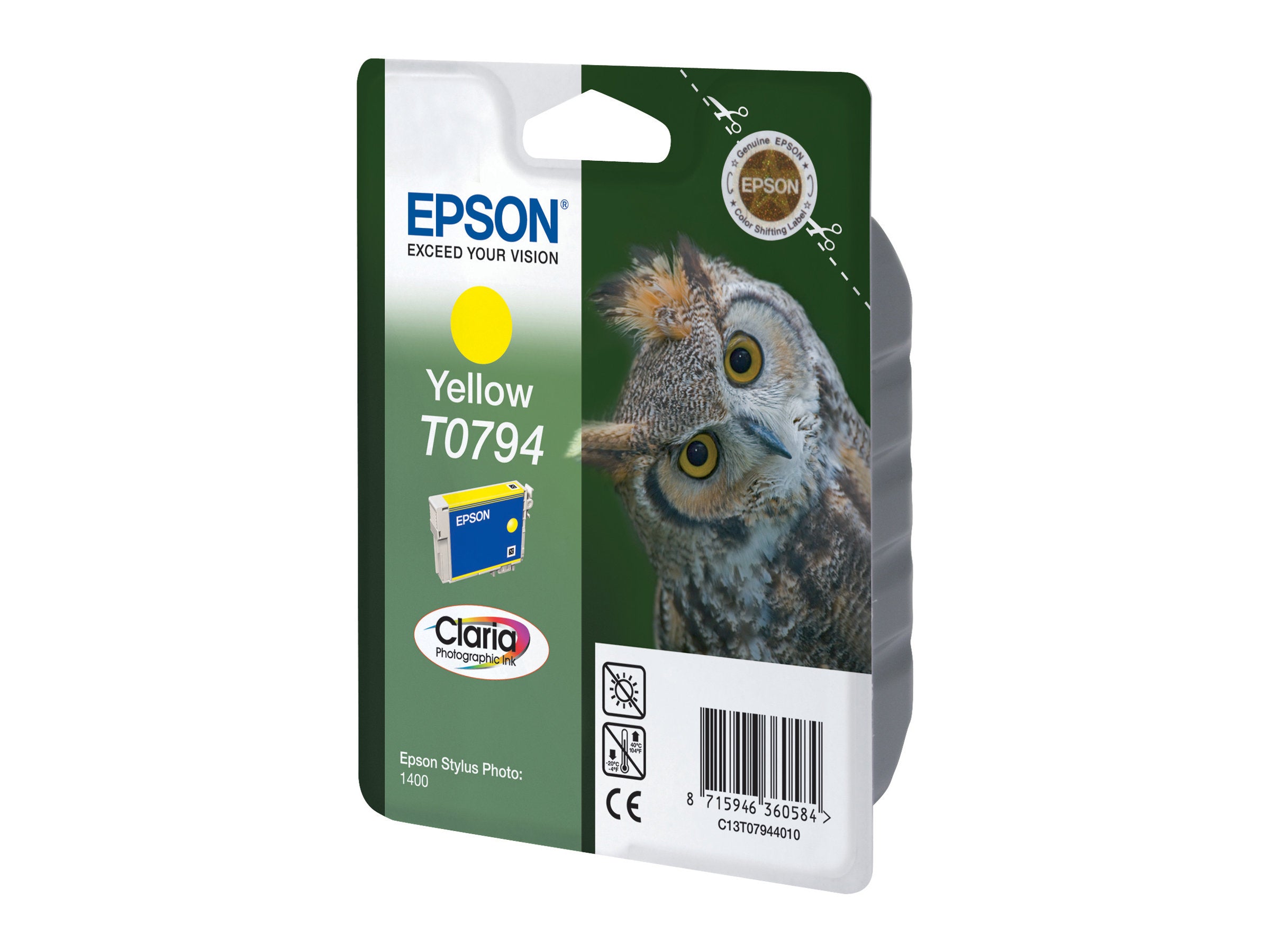 EPSON T0794 Tintenpatrone Gelb Vorderansicht
