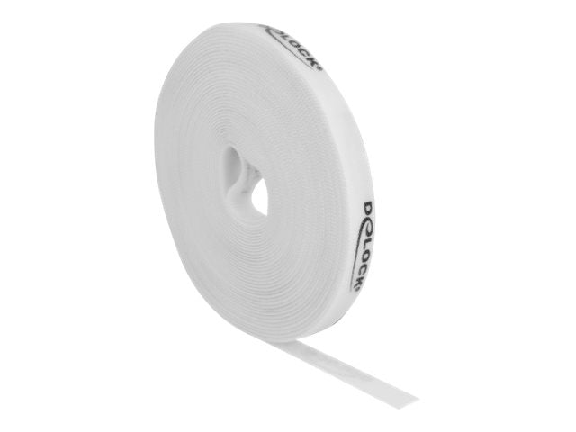DELOCK Klettband auf Rolle L 10m x B 15mm weiss - Vorderansicht