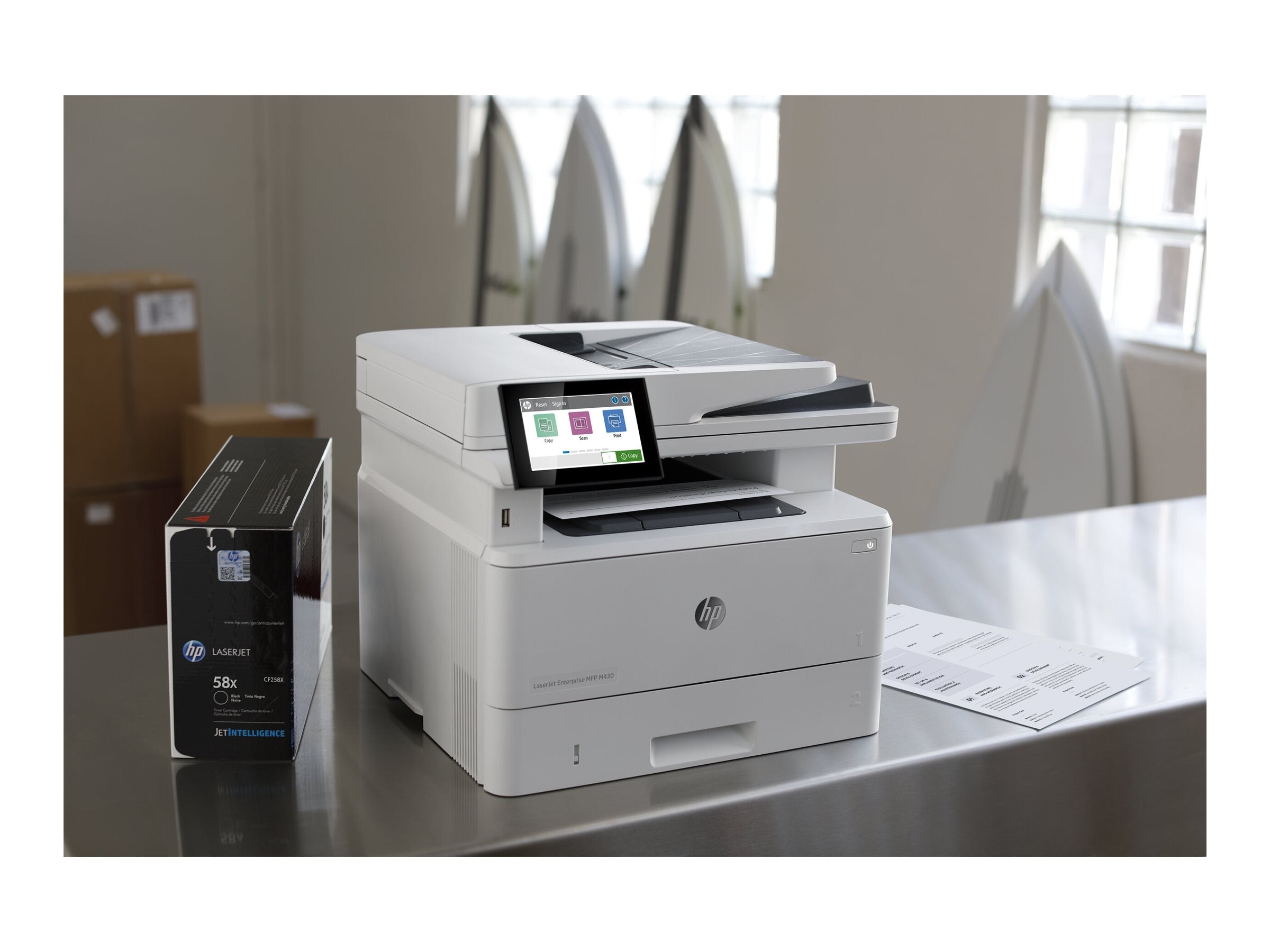 HP LaserJet Enterprise MFP M430f Seitenansicht